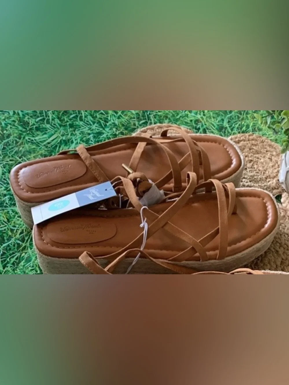 Universal Thread Tan Wrap-Tie Espadrille Platform Sandals